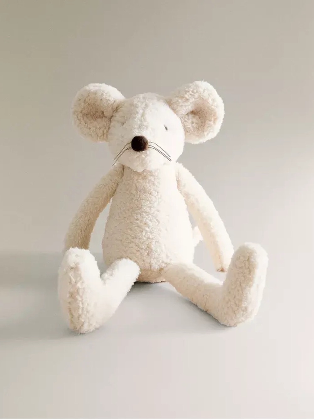 ZARA HOME Cream Sherpa Mouse Plush Toy